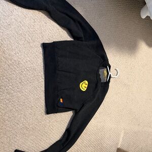 Aviator Nation Black Sweater with Yellow Smiley
